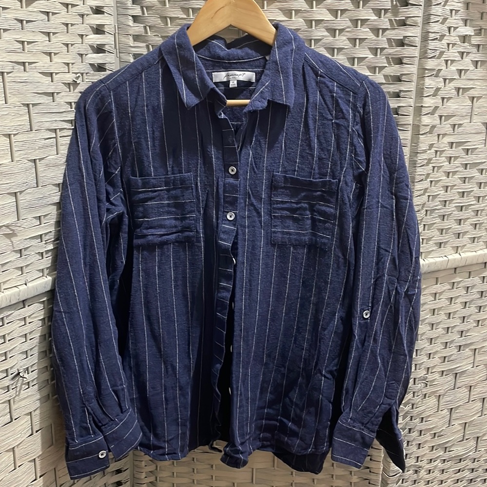 Foxcroft flannel striped shirt women’s